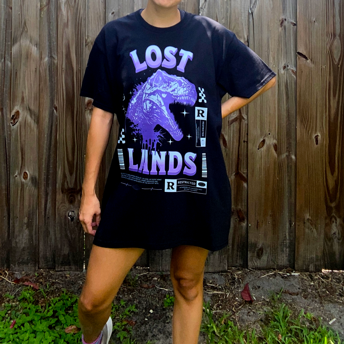 LOST LANDS t shirt | lost lands excision dubstep purple dinosaur