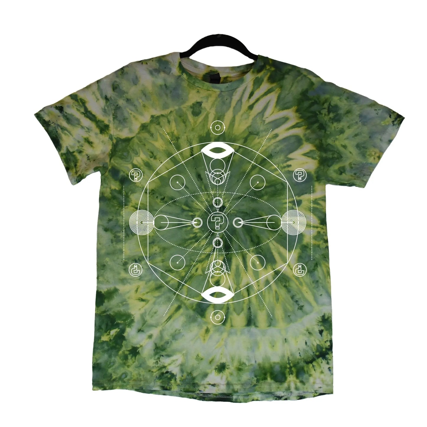 TIPPER Sacred Geometry Circles Green spiral tie dye | tshirts and long sleeves - BassBabeBleachDyes