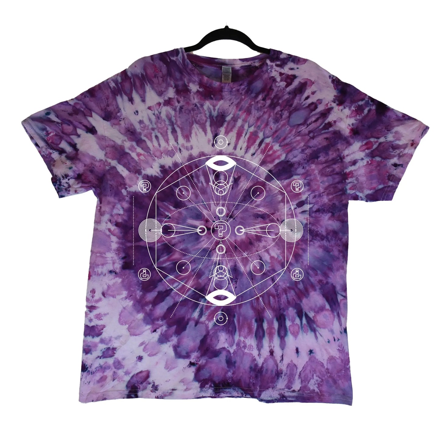 TIPPER Sacred Geometry Circles Purple spiral tie dye | tshirts and long sleeves - BassBabeBleachDyes