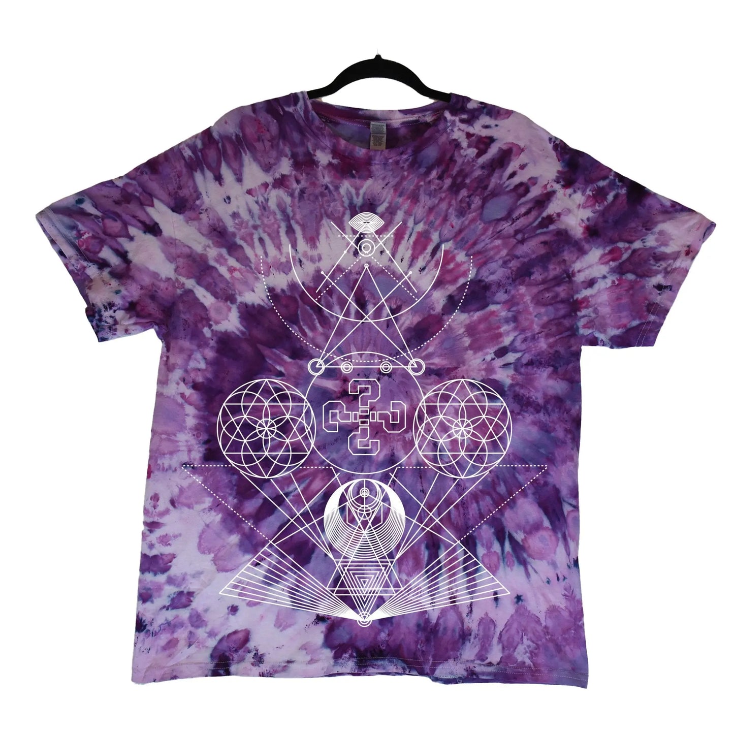 TIPPER Sacred Geometry Seed of Life purple spiral tie dye | tshirts and long sleeves - BassBabeBleachDyes